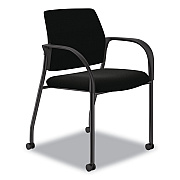 HON Ignition Series Guest Chair with Arms, Polyurethane Fabric Seat, 25" x 21.75" x 33.5", Black (HONIS109HUR10)