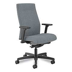 HON Ignition 2.0 Upholstered Mid-Back Task Chair, 17" to 21.25" Seat Height, Basalt Fabric Seat/Back (HONI2U2AHAX25TK)