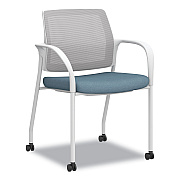 HON Ignition Series Mesh Back Mobile Stacking Chair, Fabric Seat, 25 x 21.75 x 33.5, Carolina/Fog/White (HONI2S6FHFL21K7)