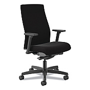 HON Ignition 2.0 Upholstered Mid-Back Task Chair, 17" to 21.5" Seat Height, Black Fabric Seat/Back (HONI2U2AHCU10TK)