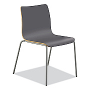 HON Ruck Laminate Chair, Supports Up to 300 lb, 18" Seat Height, Charcoal Seat/Back, Silver Base (HONRUCK1LSP8)