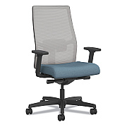 HON Ignition 2.0 4-Way Stretch Mid-Back Task Chair, Black Adjustable Lumbar Support, Carolina Seat, Fog Back, Black Base (HONI2MM2AFH21BT)