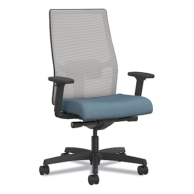 HON Ignition 2.0 4-Way Stretch Mid-Back Task Chair, Black Adjustable Lumbar Support, Carolina Seat, Fog Back, Black Base (HONI2MM2AFH21BT)