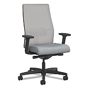 HON Ignition 2.0 4-Way Stretch Mid-Back Mesh Task Chair, White Adjustable Lumbar Support, Cloud Seat, Fog Back, White Base (HONI2MM2AFH18BT)