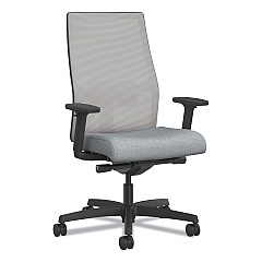 HON Ignition 2.0 4-Way Stretch Mid-Back Mesh Task Chair, White Adjustable Lumbar Support, Cloud Seat, Fog Back, White Base (HONI2MM2AFH18BT)