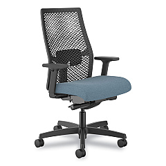 HON Ignition 2.0 Reactiv Mid-Back Task Chair, 17.25" to 21.75" Seat Height, Blue Fabric Seat, Black Back (HONI2MR2ASH21NT)
