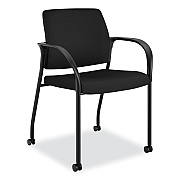 HON Ignition Series Guest Chair with Arms, Polyester Fabric Seat, 25" x 21.75" x 33.5", Black (HONIS109HCU10)