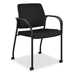 HON Ignition Series Guest Chair with Arms, Polyester Fabric Seat, 25" x 21.75" x 33.5", Black (HONIS109HCU10)