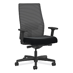 HON Ignition 2.0 4-Way Stretch Mid-Back Mesh Task Chair, Red Adjustable Lumbar Support, Black (HONI2MM2AMC10YT)