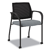 HON Ignition Series Mesh Back Mobile Stacking Chair, Fabric Seat, 25 x 21.75 x 33.5, Basalt/Black (HONIS6FHIMAPX25)