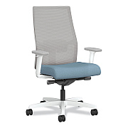 HON Ignition 2.0 4-Way Stretch Mid-Back Mesh Task Chair, White Lumbar Support, Carolina Seat, Fog Back, White Base (HONI2MM2AFH21WX)