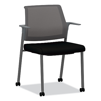 HON Cipher Mesh Back Guest Chair, 24.25" x 24.13" x 33.5", Black Seat, Charcoal Back, Charcoal Base (HONCFRGFHCC10P7)