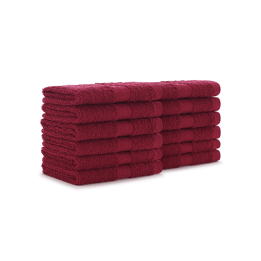 True Color Washcloth 12x12 Bugundy, Case Of 300 (WASH-BURGUNDY)