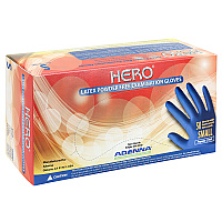 Hero Latex Pwdfree 14 Mil Extended Cuff Exam Gloves Blue Sm, Case Of 500 (HER002)