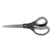 Fiskars Everyday Titanium Softgrip Scissors, 8" Long, 3.1" Cut Length, Straight Dark Gray Handle (FSK1067265)