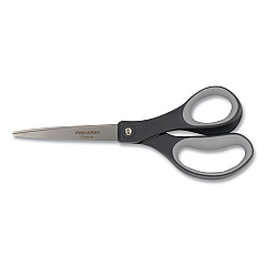 Fiskars Everyday Titanium Softgrip Scissors, 8" Long, 3.1" Cut Length, Straight Dark Gray Handle (FSK1067265)