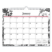 Blue Sky Analeis Wall Calendar, Floral Artwork, 11 x 8.75, White/Black/Coral Sheets, 12-Month (Jan to Dec): 2026 (100028)