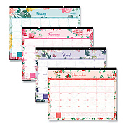 Blue Sky Reflections Desk Pad Calendar, Floral Artwork, 22 x 17, Assorted Sheet Colors, Black Binding, 12-Month (Jan to Dec): 2026 (117886)