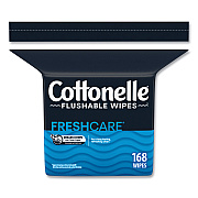 Cottonelle Fresh Care Flushable Cleansing Cloths, 1-Ply, 5 x 7.25, White, 168/Pack (41777PK)