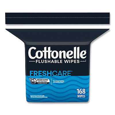 Cottonelle Fresh Care Flushable Cleansing Cloths, 1-Ply, 5 x 7.25, White, 168/Pack (KCC10358EA)