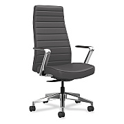 HON Cofi Executive High Back Chair, Supports Up to 300 lb, Graphite Seat, Graphite Back, Polished Aluminum Base (HONCEUW0PU19C4P)