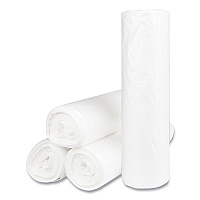 Inteplast Group High-Density Commercial Can Liners, 60 gal, 14 mic, 43" x 48", Natural, Interleaved Roll, 25 Bags/Roll, 8 Rolls/Carton (IBSS434814N)