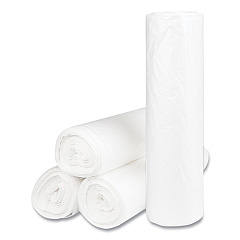 Inteplast Group High-Density Commercial Can Liners, 60 gal, 14 mic, 43" x 48", Natural, Interleaved Roll, 25 Bags/Roll, 8 Rolls/Carton (IBSS434814N)