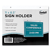 NuDell Clear Plastic Horizontal-Orientation Wall Sign Holder with Mounting Screws, Quick-Change Insert System, 11 x 8.5 Insert (NUD38008Z)