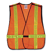 ergodyne GloWear 8080BAX Non-Certified X-Back Hi-Vis Safety Vest, Polyester, One Size Fits Most, Orange/Yellow (EGO26030)