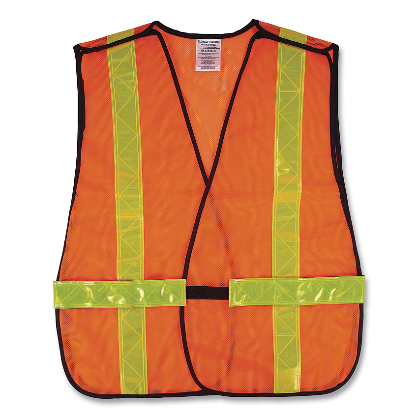ergodyne GloWear 8080BAX Non-Certified X-Back Hi-Vis Safety Vest, Polyester, One Size Fits Most, Orange/Yellow (EGO26030)