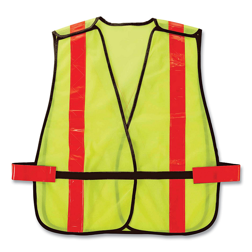 ergodyne GloWear 8080BAX Non-Certified X-Back Hi-Vis Safety Vest, Polyester, One Size Fits Most, Lime/Orange (EGO26040)