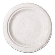 Vegware Nourish Molded Fiber Tableware, Compostable, Plate, Sugarcane, 6" dia, White, 1,000/Carton (VWP016NFA)