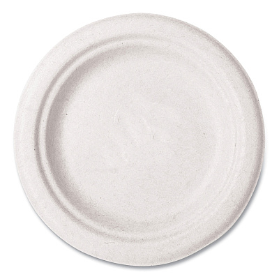 Vegware Nourish Molded Fiber Tableware, Compostable, Plate, 6" dia, White, 1,000/Carton (VEGWH06)