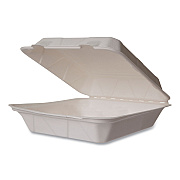 Vegware Nourish Molded Fiber Takeout Containers, Compostable, 9 x 9 x 3, White, Sugarcane, 200/Carton (VEGWH9HW)