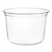 Vegware Round Deli Pots, Compostable, 16 oz, 4.6 Diameter x 3"h, Clear, Plastic, 500/Carton (VEGCFDC16)
