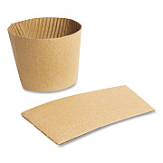 Kraft Hot Cup Sleeves, Compostable, Fits Vegware 89-Series Hot Cups, Kraft, 1,000/Carton (VEGQ2)