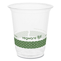 Vegware 76-Series Cold Cup, Compostable, 7 oz, Clear/Green, 1,000/Carton (VEGR200G)