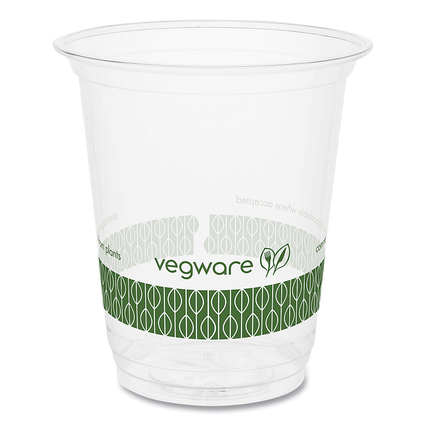 Vegware 76-Series Cold Cup, Compostable, 7 oz, Clear/Green, 1,000/Carton (VEGR200G)