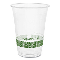 Vegware 96-Series Cold Cup, Compostable, 16 oz, Clear/Green, 1,000/Carton (VEGR500YG)