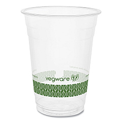Vegware 96-Series Cold Cup, Compostable, 16 oz, Clear/Green, 1,000/Carton (VEGR500YG)
