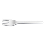 Vegware White CPLA Cutlery, Compostable, Fork, 1,000/Carton (VEGVWFK65)