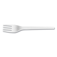 Vegware White CPLA Cutlery, Compostable, Fork, 1,000/Carton (VEGVWFK65)