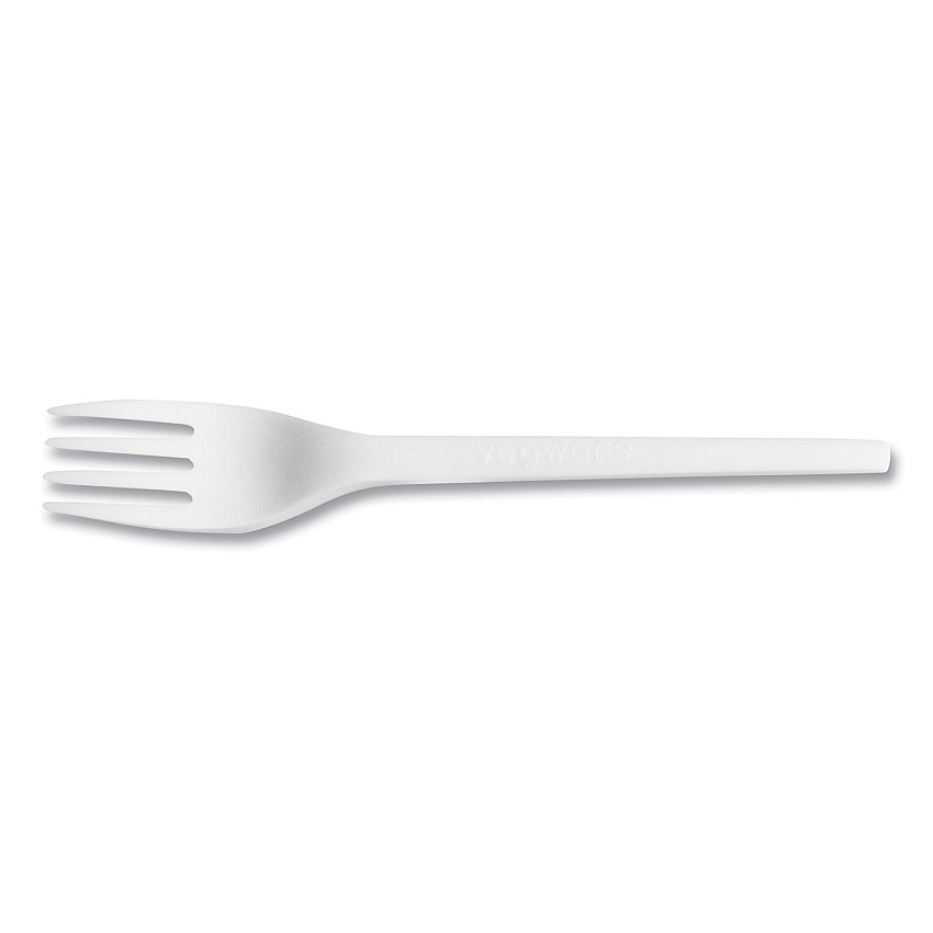 Vegware White CPLA Cutlery, Compostable, Fork, 1,000/Carton (VEGVWFK65)