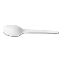 Vegware White CPLA Cutlery, Compostable, Spoon, 1,000/Carton (VEGVWSP65)