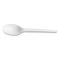 Vegware White CPLA Cutlery, Compostable, Spoon, 1,000/Carton (VEGVWSP65)