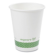 Vegware 89-Series Hot Cup, Compostable, 12 oz, Green/White, 1,000/Carton (VEGLV12G)