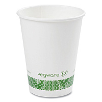 Vegware 89-Series Hot Cup, Compostable, 12 oz, Green/White, 1,000/Carton (VEGLV12G)