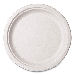 Vegware Nourish Molded Fiber Tableware, Compostable, Plate, 10" dia, White, 500/Carton (VEGWH10)