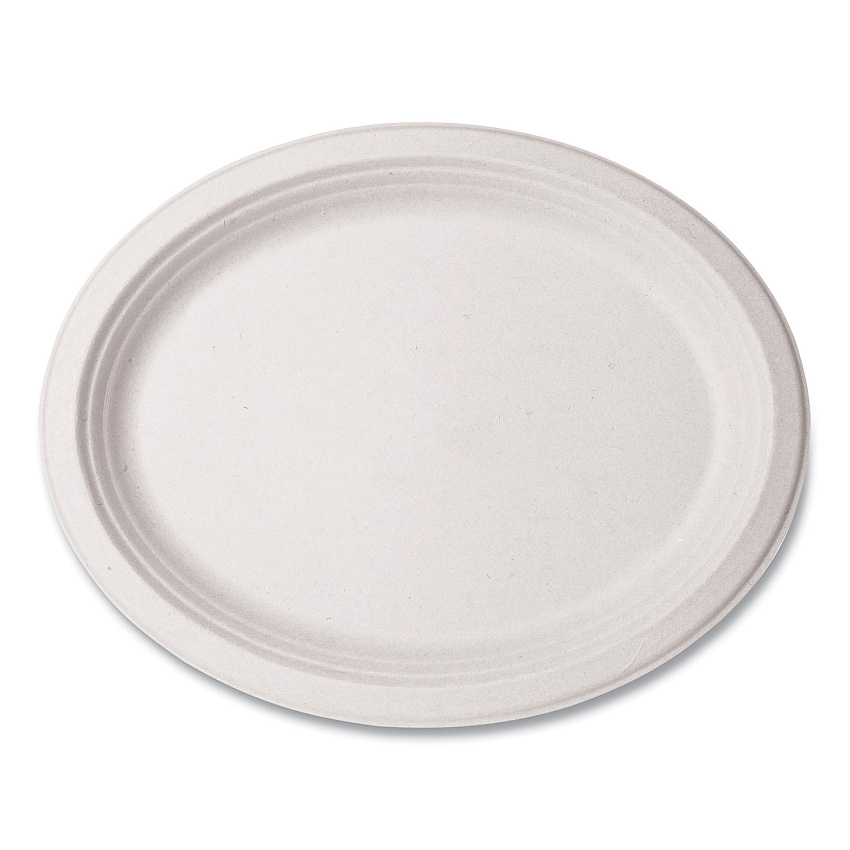 Vegware Nourish Molded Fiber Tableware, Compostable, Platter, 8 x 10, White, 500/Carton (VEGWH710)