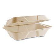 Vegware Nourish Molded Fiber Takeout Containers, Compostable, 6.1 x 9 x 2.9, Natural, Sugarcane, 200/Carton (VWHC96NFA)